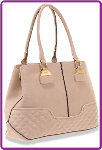 Quilted Accent Fashion Handbag