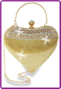 Rhinestone Mesh Heart Shaped Evening Bag Rhinestone Mesh Heart Shaped Evening Bag
