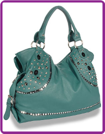 Stud and Gem Accented Large Fashion Handbag Stud and Gem Accented Large Fashion Handbag