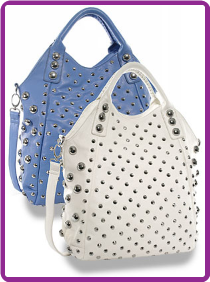 Tall Studded Tote Handbag